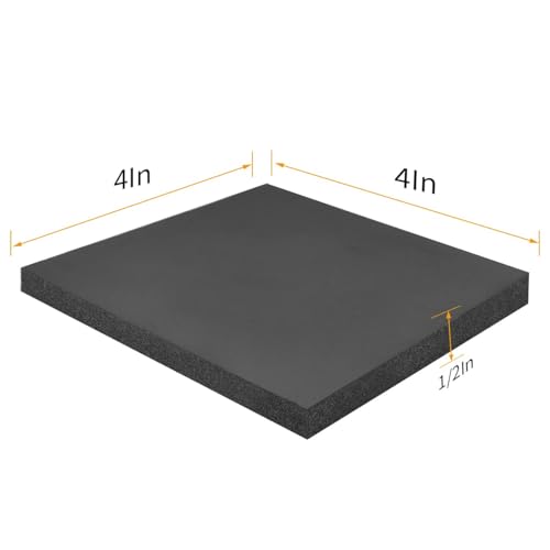 DGSL 10 Pcs Foam Sheets Self Adhesive, 1/2 in Thick X 4 in X 4 in Closed Cell Foam Pad Neoprene Rubber Sheets Non-Slip Insulation Pads Vibration for Furniture Crafts Cars - size: 4" x 4" x 1/2"