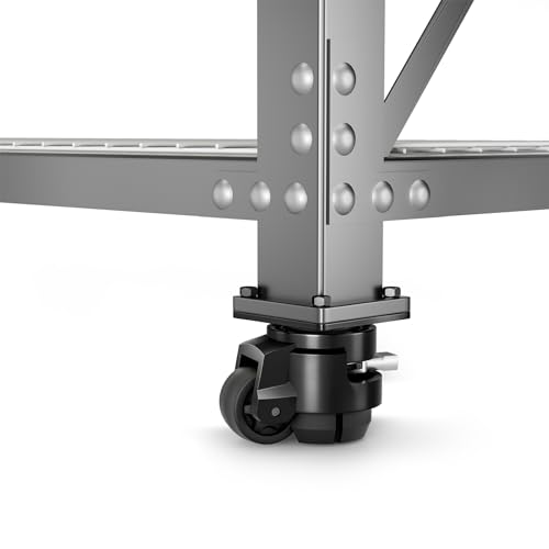 Leveling Casters Heavy Duty with Upgraded Ratchet Handle Design, Adjustable Retractable Casters Set of 4, Swivel Industrial Castor Wheels for Workbench (80F, 4400 Lbs Capacity, Black) - style: 80F-4400LBS-Black