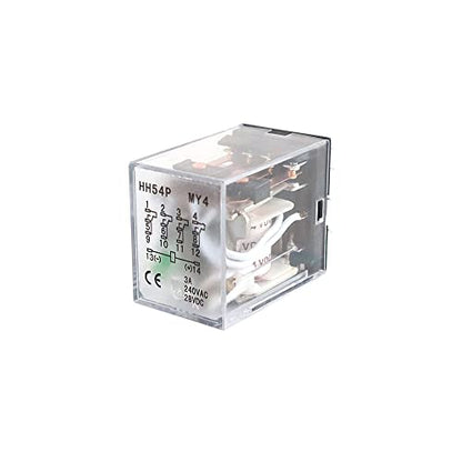 ATO DC 24V Coil 14-Pin Electromagnetic Power Relay 4PDT 4NO 4NC HH54P MY4NJ with Plug-in Terminal Socket Base - size: 4NO 4NC