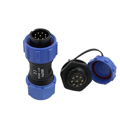 SP17 9 Pin Connector Watertight Dustproof Cap Plug Socket Aviation Circular Industrial Power 18 AWG Wire 5A - size: 9 pin 5A