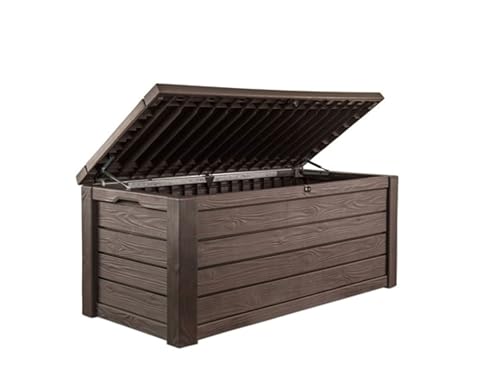 Keter Westwood 150 Gal Outdoor Storage Box for Patio and Pool Accessories - color: Brown