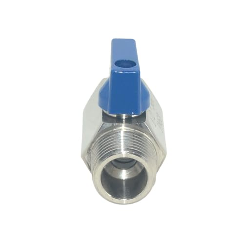 VARMHUS Pack of 2 304 Stainless Steel NPT Mini Ball Valve, Female x Male Thread Shut Off Valve for Water, Oil and Gas (1/2inch) - size: 1/2inch