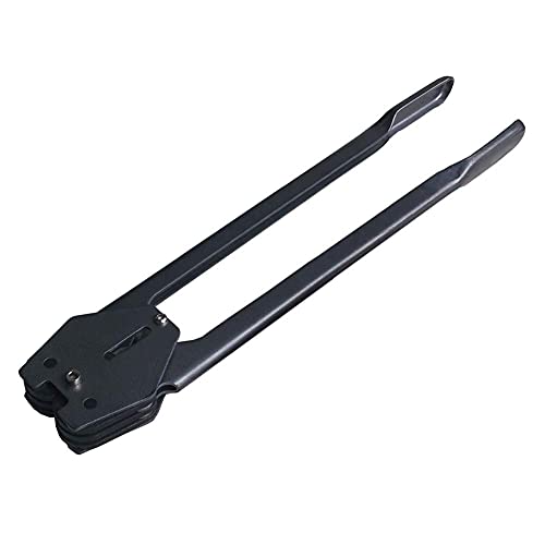 Strapping Sealer for Both Poly & Polyester Strap, Strength Saving Heavy Duty Manual Banding Tool for 1/2" - 3/4" Width Plastic Strap, 20" Long Handle (Black) - color: Black Sealer
