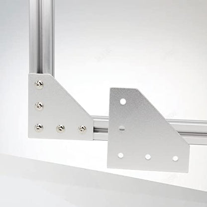 3030 Corner Bracket Plate L Shape 5 Hole 90 Degree Outside Joining Plate with M6x10mm Screws and T-Nuts for 30 x 30mm Series Aluminum Extrusion Profile,8pcs/Pack (Silver-3030 L Shape) - style: Silver-3030 L Shape