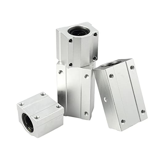 2PCs SCS20UU Aluminum Linear Motion Ball Bearing Box Bushing 50mm Long Linear Roller Bearing Slide Block for CNC 3D Printer Accessories