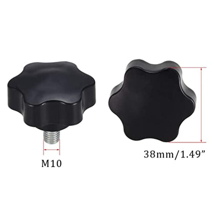 M10 x 16mm Thread Clamping Knob, Thumb Screw, Star Hand Knob Tightening Screw Knob for Machinery, 10Pcs - size: M10 x 16mm