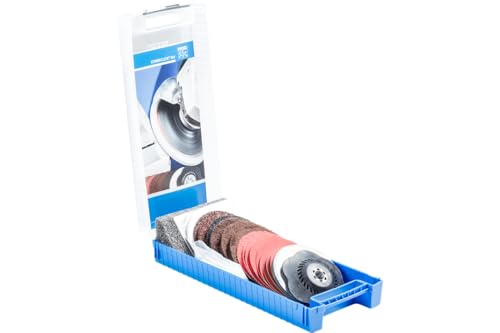 PFERD COMBICLICK Disc Set, 19 pcs. | 4-1/2 inch Dia. | 5/8-11 Thread | 48192 - for coarse Grinding to polishing Work with an Angle Grinder, only Available in a Set - size: 4-1/2" Disc Diameter