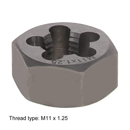 Utoolmart Hex Rethreading Die, M11 x 1.25 Pitch, Carbon Steel Thread Die, Hex Rethreading Die Machine Thread Die, Hexagon Taper Pipe Die, 1 Pcs - size: M11×1.25 Fine Teeth
