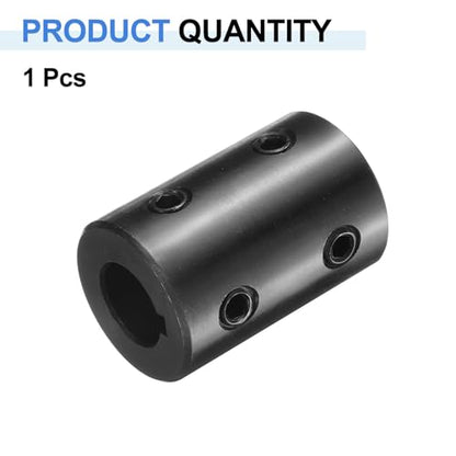 uxcell Shaft Coupling, 1/2" Bore 1" OD 1-1/2" Length Black Oxide Plated ASTM1045 Steel Rigid Coupling for 3D Printers Motor Wheel(4 Set Screws) - size: 1/2" Bore 1" OD 1-1/2" Length