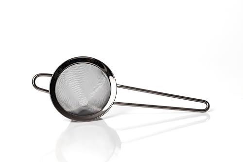 Bull in China Fine Mesh Strainer with Handle - Gunmetal Black Finish | Bar Hand Strainer | Wire Mesh Cocktail Strainer | Strainer for Bartending - color: Gunmetal Black