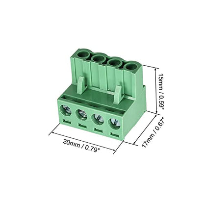 20pcs 4P 5.08mm Angle PCB Screw Terminal Block - size: 20pcs 4P 5.08mm