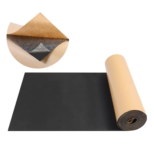 FONUNO Neoprene Foam Padding with Adhesive Closed Cell Foam, Black - color: Black, size: 12" Wide x 118" Long x 1/16" Thick