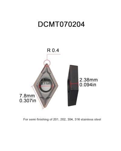 1/2"Tool Holder with DCMT21.51 Carbide Turning Inserts for Stainless Steel - size: 1/2" tool holders + DCMT21.51