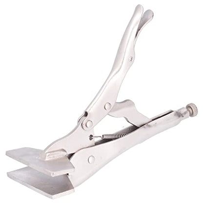 Locking Plier with Flat Mouth, Adjustable Sheet Pliers for Metal Bending and Metal Break and Crimping - 55# Steel (8 Inch)