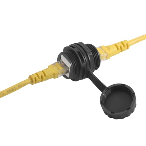 5PCS 10Gbps CAT7 Panel Mounting Shielded RJ45 Waterproof Connector - size: 5 Pieces CAT7