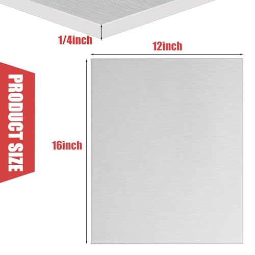 1/4Inch Thick Aluminum Sheet Plate, 12" x 16" Heavy Duty Aluminum Plates - size: 12x16", style: 1/4"