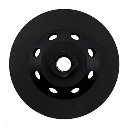 Benchmark Abrasives Grinding Wheels 4 1/2 Inch Threaded Swirly Turbo Diamond Cup Wheel with 5/8"-11 Arbor Hole for Masonry, Natural Stone, Concrete Grinding Wheel - Angle Grinder Attachments (4.5”) - size: 4.5 Inch, style: Swirly Turbo