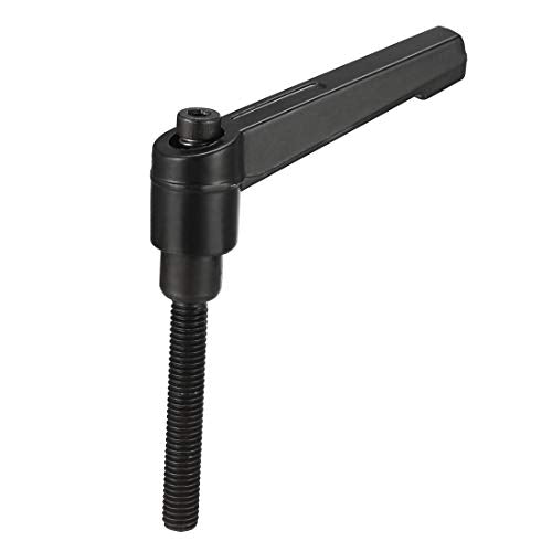 uxcell M6 x 40mm Handle Adjustable Clamping Lever Thread Push Button Ratchet Male Threaded Stud Knobs Rotating Screw Handles Bolts with Locking Lever Black - size: M6x40mm