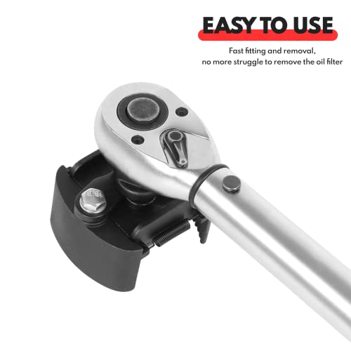BILITOOLS Universal Adjustable Oil Filter Wrench with Auto-Clamp Spring - size: 60-80mm