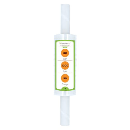 PSBM Stretch Wrap with Handles, 4 Rolls 30 Inch x 1000 Feet 90 Gauge Heavy Duty Clear Plastic Wrap Industrial Strength Shrink Film for Moving, Packing & Shipping - size: 90 Gauge, style: 4 Rolls