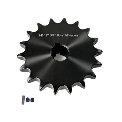 #40 Sprocket 18T 5/8" Bore Hardened Black Oxide - size: 18 teeth, style: 5/8" in bore