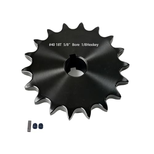 #40 Sprocket 18T 5/8" Bore Hardened Black Oxide - size: 18 teeth, style: 5/8" in bore