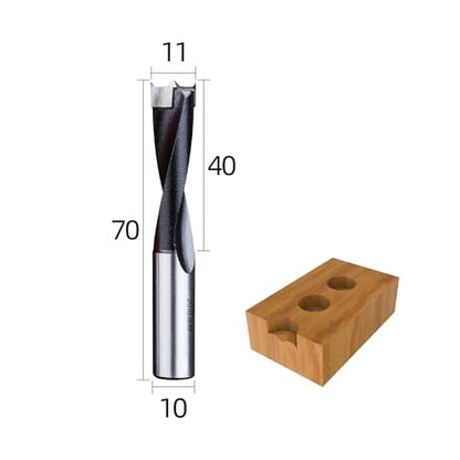 HUHAO 11mm Carbide Tipped Brad Point Boring Bit,Right Hand Dowel Drill Bits - size: 11mm Dia x 70mm Long x 10mm Shank R