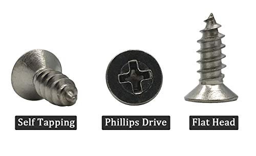 5 x 14mm Screw, Flat Head, Phillips Drive, Self Drilling, 304 Stainless Steel Drywall Wood Screws 100Pcs - size: 5 x 14mm