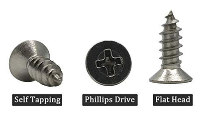5 x 14mm Screw, Flat Head, Phillips Drive, Self Drilling, 304 Stainless Steel Drywall Wood Screws 100Pcs - size: 5 x 14mm