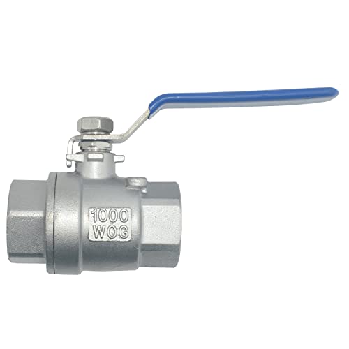 DAN SPEED 3/4" NPT Female 316 Stainless Steel Full Port Ball Valve Vinyl Handle WOG1000 (3/4") - size: 3/4 inch 1 piece
