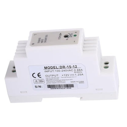 DIN Rail Power Supply 12V 1.25A 15W Single Output Switching Power Supply for Control Cabinet Industrial Equipment