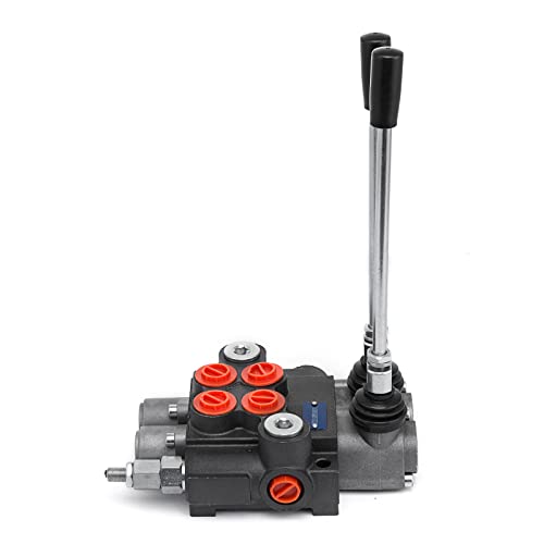 Vevor 2 Spool Hydraulic Directional Control Valve Double Acting Control Valve 11 GPM 3600 PSI SAE Port for Tractors Loaders Tanks Black