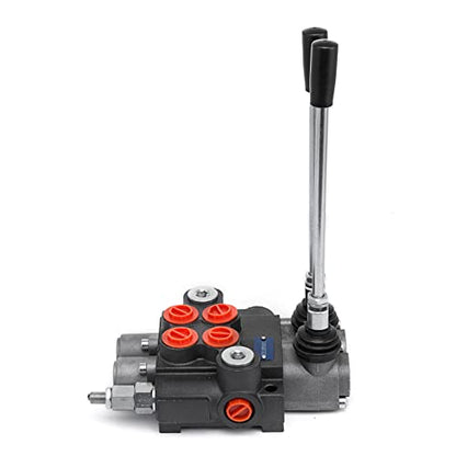 Vevor 2 Spool Hydraulic Directional Control Valve Double Acting Control Valve 11 GPM 3600 PSI SAE Port for Tractors Loaders Tanks Black