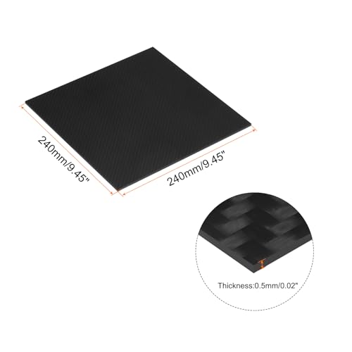 MECCANIXITY 1 Pcs Carbon Fiber Sheet 240x240x0.5mm Matte Surface Pultruded Flat Carbon Fiber Board Plate Twill Weave Panel Sheet for Kites RC Airplane - size: 240x240x0.5mm, style: Matte