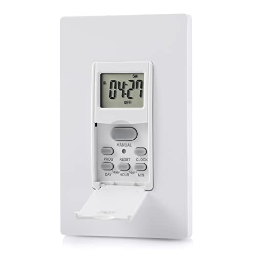 DEWENWILS 7 Day Programmable in Wall Digital Timer Switch for Lights, Fans