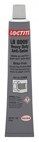 Loctite 51609 Gray LB 8009 Heavy Duty Anti-Seize Lubricant, -20 Degree F Lower Temperature Rating to 2400 Degree F Upper Temperature Rating, 1 fl. oz. Tube