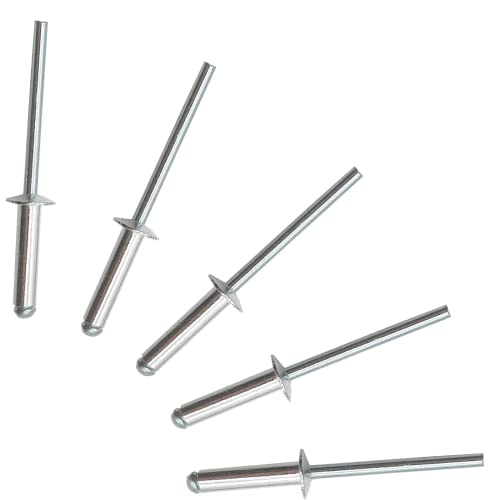 100 Pcs 5/32" x 5/8" Aluminum Pop Rivets, 4 x 16mm Blind Rivets, Aluminum Grip and Steel Mandrel - size: 5/32" x 5/8"