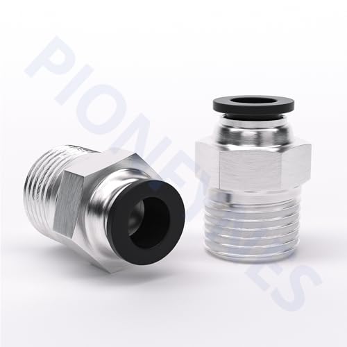 10PCS Push to Connect Fittings 1/4 Inch Tube OD x 3/8 Inch NPT Thread Pneumatic Male Straight Connector Air Fittings - size: 1/4"OD x 3/8"NPT 10PCS