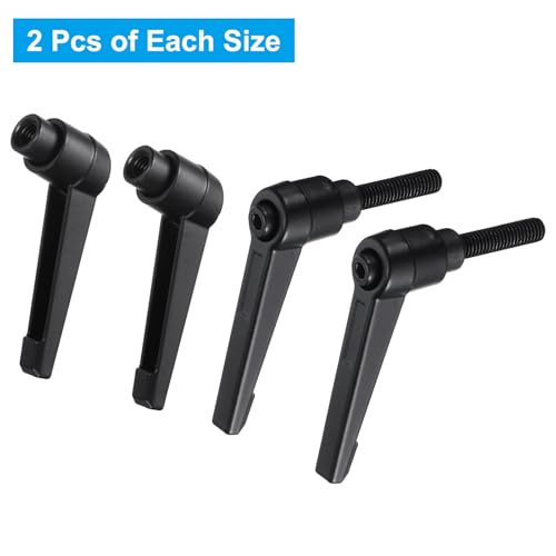 uxcell 4pcs Clamping Lever Adjustable Handle Set Metric M6 x 25mm Male & M6 Female Thread Level Handles Hand Stud Knobs Quick Release Black for Lathe Machinery - size: M6 x 25mm