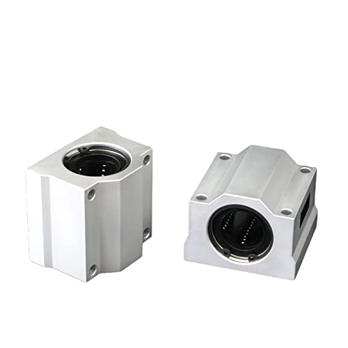2PCs SCS20UU Aluminum Linear Motion Ball Bearing Box Bushing 50mm Long Linear Roller Bearing Slide Block for CNC 3D Printer Accessories