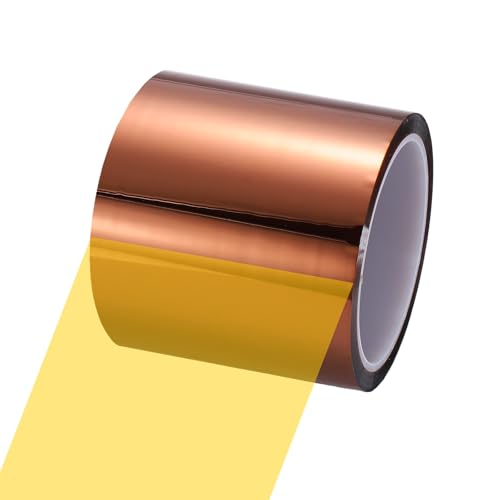 uxcell Heat Tape, 100mm x 33m (108ft) Polyimide Heat Transfer Sublimation Tape No Residue High-Temperature Resistant Tapes for Heat Press Soldering Circuit Board, Brown - size: 100mm x 33m (108ft)