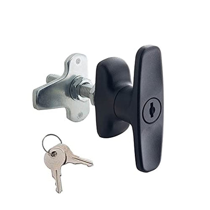2PCS T-Handle Lock Latch Shed Door T-Handle Lock kit for Truck Cabinet Garage Door Lock Camper Shell Locks and Keys - size: 3.3"x3.9"