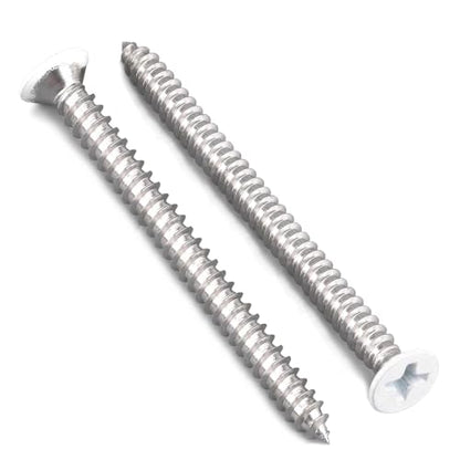 White Head Screws,100 PCS #8X2 Stainless Steel Phillips Flat Head Screws - color: White, size: #8x2"