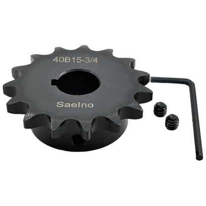 #40 Roller Chain Sprocket Type B 3/4 inch Bore 15 Tooth, Hardened Antirust 1045 Steel Drive Sprockets 40B15-3/4