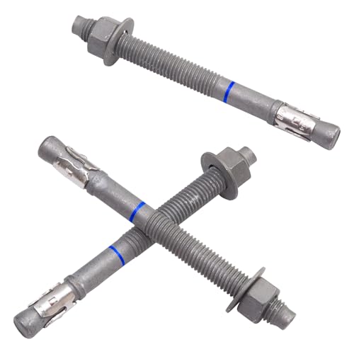 3/4" x 10" Concrete Anchors (10 Pack) Wedge Anchors Bolts, Hot Dip Galvanized - size: 3/4"x10" (10 PCS)