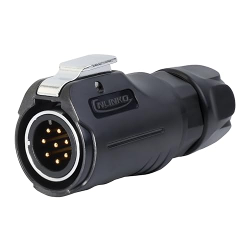 CNLINKO LP-12 8 Pin Connector IP68 Waterproof Circular Electrical Plug for Outdoor Equipment Solar Industrial Machinery DC 12V M12 2-8 Pin Male Plug and Female Plug (8-Pin) - size: 8-Pin, style: Metal-reinforced Kit