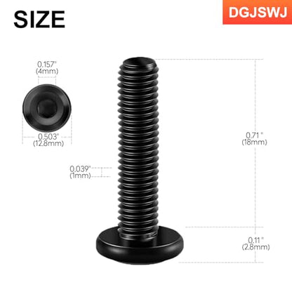 30Pcs M6 x 25mm Flat Head Hex Socket Cap Screws Bolts, 304 Stainless Steel Beds, Chairs and Cabinets Furniture Bolts Full Thread, Black Oxide & Hex Spanner - color: Black-M6, size: M6 x 25mm