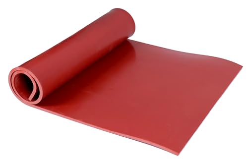 Neoprene Rubber Sheet Solid Rubber Strips Roll Mat PadInsulation High Temperature Rsistant for DIY Gaskets, Pads, Sealing, Cushion (Red, 12" X 23" X 3/16" (.187")) - color: Red, size: 12" X 23" X 3/16" (.187")