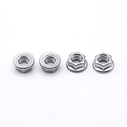 3/8"-16 Serrated Flange Hex Lock Nuts Hexagon Nuts, 304 Stainless Steel 18-8, Full Thread, Coarse Thread UNC, Pack of 10 - size: 3/8"-16