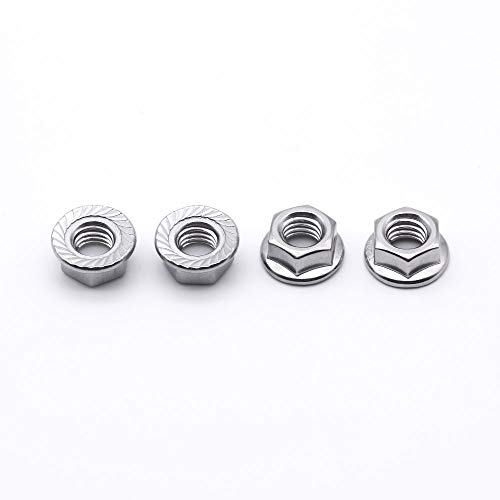 1/2"-13 Serrated Flange Hex Lock Nuts Hexagon Nuts, 304 Stainless Steel 18-8, Full Thread, Coarse Thread UNC, Pack of 10 - size: 1/2"-13